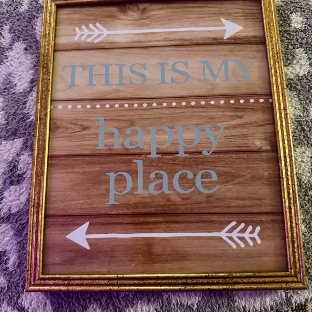 Gold Framed Wall Art with Inspirational Quote
